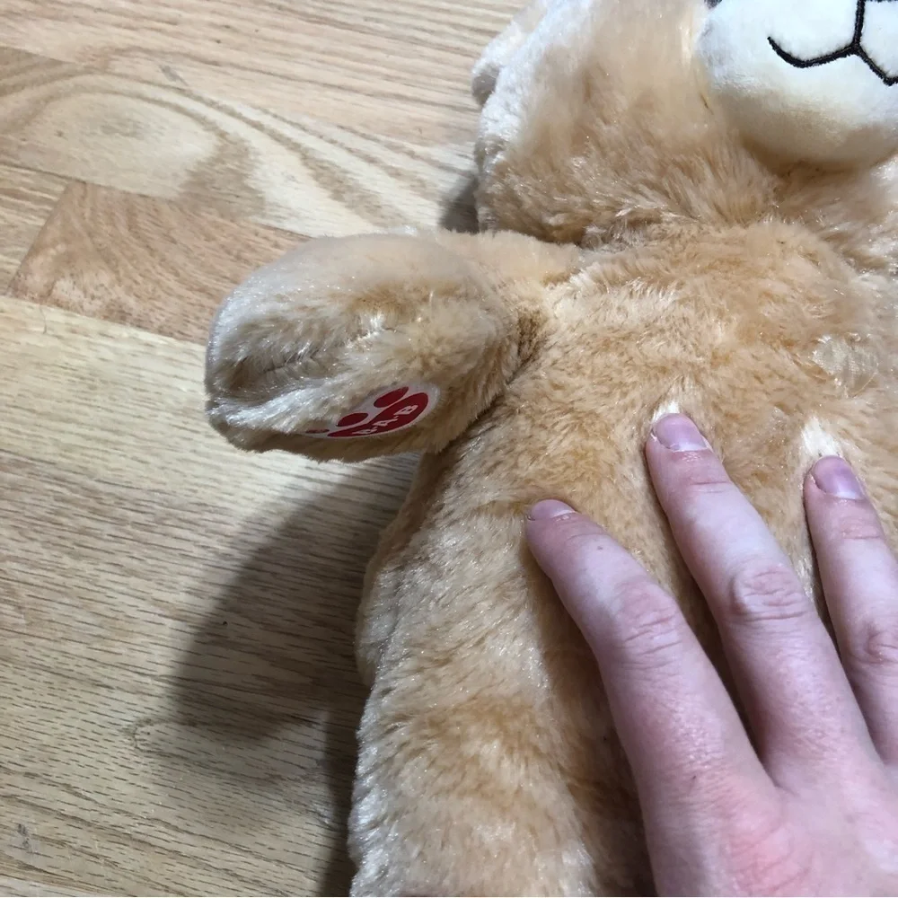 Build a Bear Birthday Bear Stuffed Plush Blue Feet Tan Cream Toy
